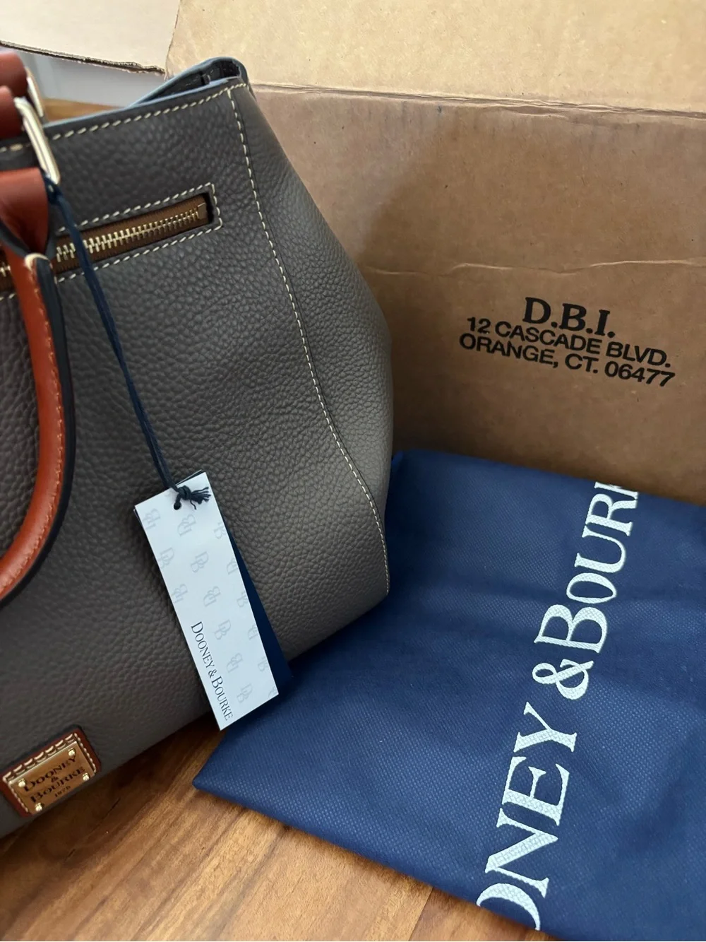 Dooney & Bourke Pebble Grain Leather Satchel and Wallet Set